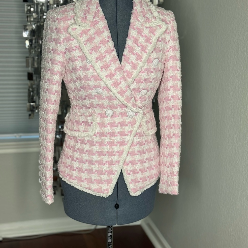 ZCrave Pink and white Tweed Blazer NWT